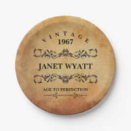 ヴィンテージAny Age誕生日🎈デザイン ペーパープレート