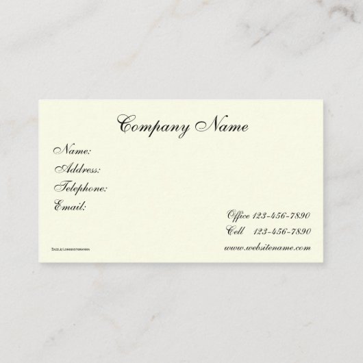 ヴィンテージApple Blossom、名刺 名刺 (裏面)