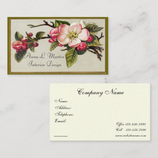 ヴィンテージApple Blossom、名刺 名刺 (正面/裏面)