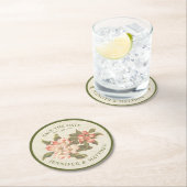 ヴィンテージApple Blossom Save the Date Coaster ラウンドペーパーコースター (インサイチュ)