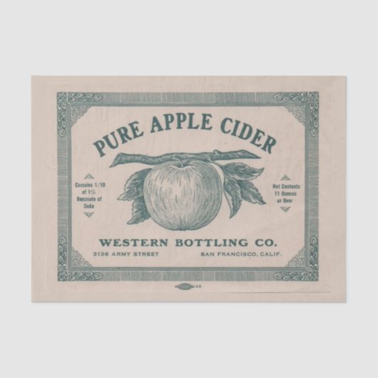 ヴィンテージApple Cider Decompage家具の転送 薄葉紙 (正面)