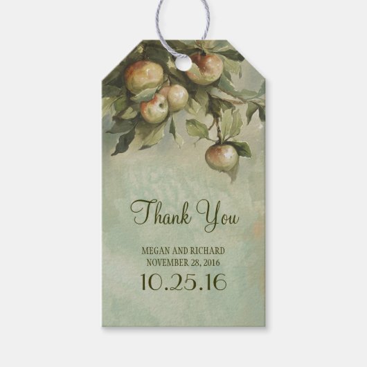 ヴィンテージApple Tree 結婚's Thank You ギフトタグ (正面)