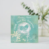 ヴィンテージAqua From This Day Forward Weding Invite 招待状 (スタンド正面)