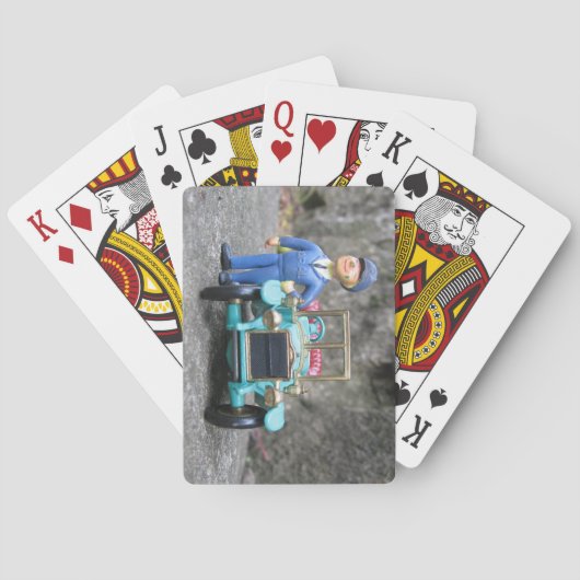 ヴィンテージARALガソリンスタンド付き添い人と模型車 トランプ (裏面)