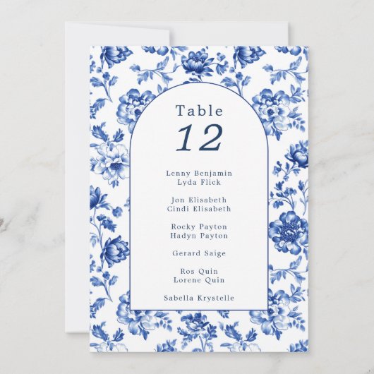 ヴィンテージarchソフトウェアフローラ表の座席表 招待状 (裏面)