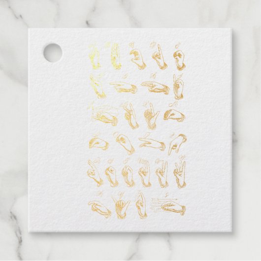 ヴィンテージASLサイン言語クリスマスプレゼント フェイバータグ (正面)