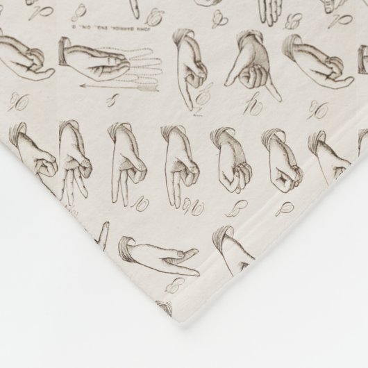 ヴィンテージASLサイン言語クリスマスプレゼント フリースブランケット (角)