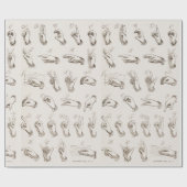 ヴィンテージASLサイン言語クリスマスプレゼント ラッピングペーパー (フラット)