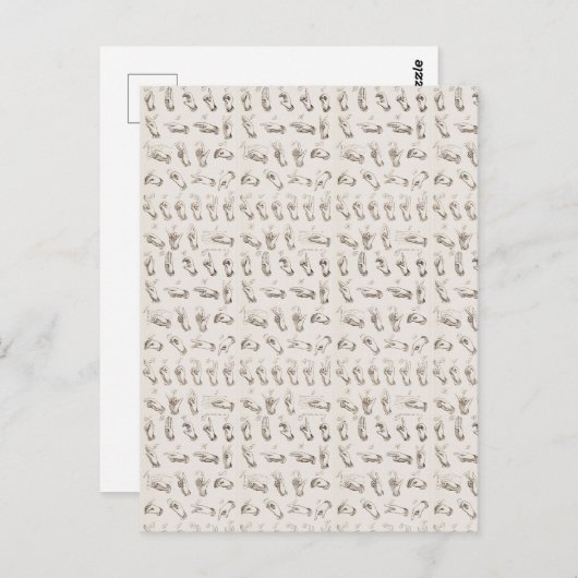 ヴィンテージASL手話クリスマスギフト ポストカード (正面/裏面)