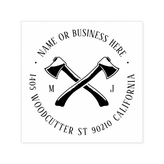 ヴィンテージAXロゴモノグラム名と差出人住所 セルフインキングスタンプ (デザイン)