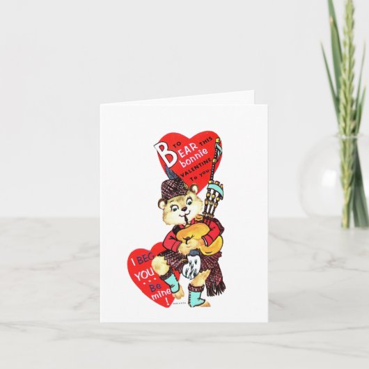 ヴィンテージB is for Bear Valentine カード (正面)
