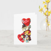 ヴィンテージB is for Bear Valentine カード (黄色い花)