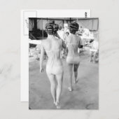 ヴィンテージB&Wフォトフロリダビキニガールズ ポストカード (正面/裏面)
