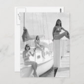 ヴィンテージB&Wフォトフロリダビキニガールズ ポストカード (正面/裏面)