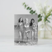 ヴィンテージB&Wフォトフロリダビキニガールズ ポストカード (スタンド正面)