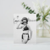 ヴィンテージB&Wフォトフロリダビキニガールズ ポストカード (スタンド正面)