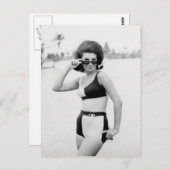 ヴィンテージB&Wフォトフロリダビキニガールズ ポストカード (正面/裏面)