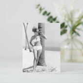 ヴィンテージB&Wフォトフロリダビキニガール ポストカード (スタンド正面)