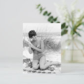 ヴィンテージB&Wフォトフロリダビキニガール ポストカード (スタンド正面)