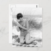 ヴィンテージB&Wフォトフロリダビキニガール ポストカード (正面/裏面)