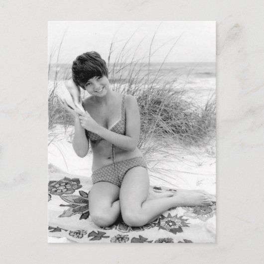 ヴィンテージB&Wフォトフロリダビキニガール ポストカード (正面)