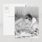 ヴィンテージB&Wフォトフロリダビキニガール ポストカード (正面/裏面)