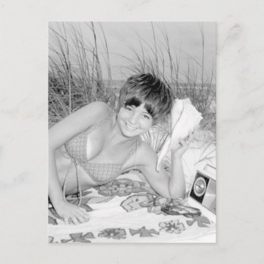 ヴィンテージB&Wフォトフロリダビキニガール ポストカード (正面)