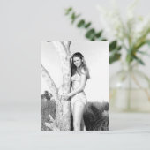 ヴィンテージB&Wフォトフロリダビキニガール ポストカード (スタンド正面)