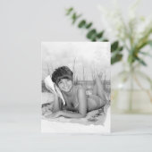 ヴィンテージB&Wフォトフロリダビキニガール ポストカード (スタンド正面)