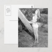 ヴィンテージB&Wフォトフロリダビキニガール ポストカード (正面/裏面)