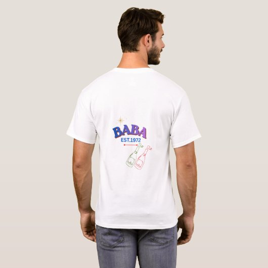 ヴィンテージBaba Est. 1972 父の日Tシャツ Tシャツ (裏面フル)