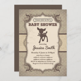 ヴィンテージBABY SHOWER招待 – トイ鹿の子鹿 招待状
