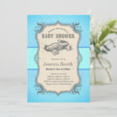 ヴィンテージBABY SHOWER招待 – レーシングカー 招待状 (スタンド正面)