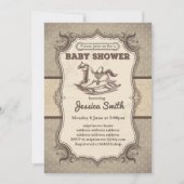 ヴィンテージBABY SHOWER招待 – ロッキングホース 招待状 (正面)