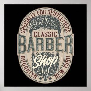 ヴィンテージBarbershopロゴ ポスター