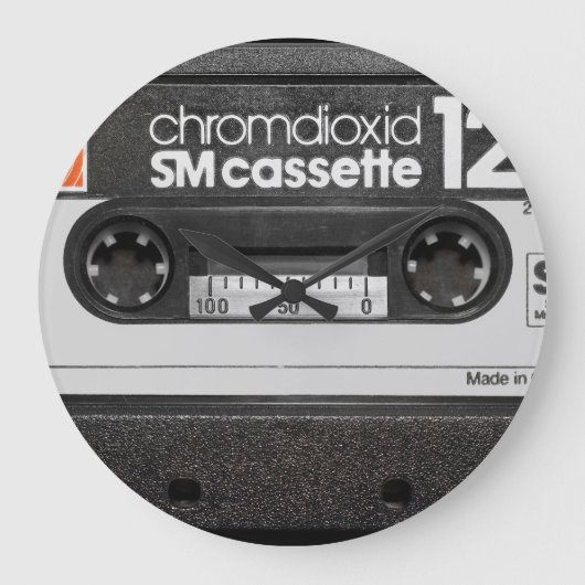 ヴィンテージBASFカセット：コレクターズアイテム ラージ壁時計 (正面)