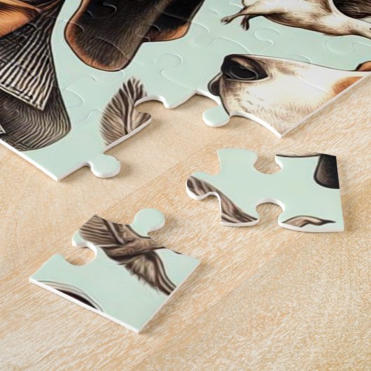 ヴィンテージBassetハウンドシームレス ジグソーパズル (側面)