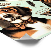 ヴィンテージBassetハウンドシームレス ポスター (角)