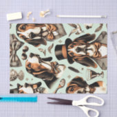 ヴィンテージBassetハウンドシームレス 薄葉紙 (クラフト)