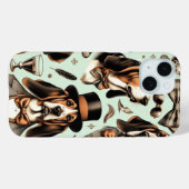 ヴィンテージBassetハウンドシームレス Case-Mate iPhoneケース (裏面 (横))