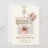 ヴィンテージBassinet写真誕生のお知らせ 招待状 (正面)