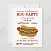 ヴィンテージBBQのホットドッグの引っ越し祝いパーティーのパーティの招待状 招待状 (正面)