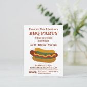 ヴィンテージBBQのホットドッグの引っ越し祝いパーティーのパーティの招待状 招待状 (スタンド正面)
