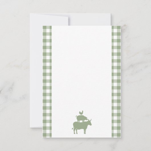 ヴィンテージBBQセージグリーンジンガムレシピカード (裏面)