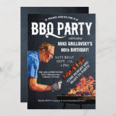 ヴィンテージBBQバースデーパーティ招待状チャルクボード 招待状 (正面/裏面)