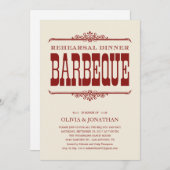 ヴィンテージBBQリハーサルディナー招待状 招待状 (正面/裏面)