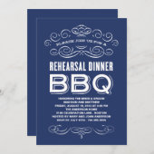 ヴィンテージBBQ|リハーサルディナーBBQ 招待状 (正面/裏面)