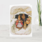 ヴィンテージBeatrix Potter Christmas Greetings シーズンカード (正面)