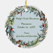 ヴィンテージBeatrix Potter Christmas Greetings セラミックオーナメント (裏面)