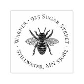 ヴィンテージBeeサークルアドレススタンプ セルフインキングスタンプ (デザイン)